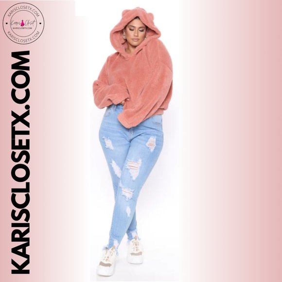 ✅ ✨NWOT✨ Your Favorite Teddy Bear Pullover Jacket - Mauve - Picture 3 of 3